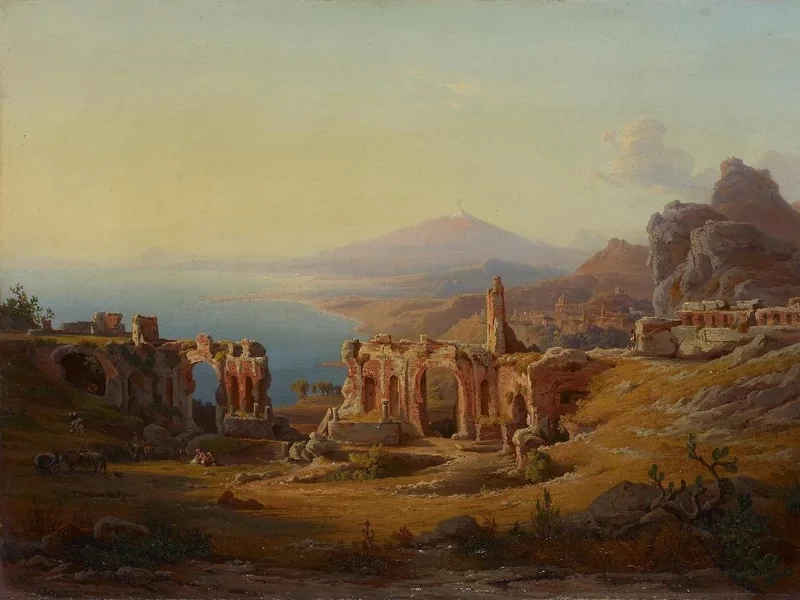 1681-Johann Jakob Frey the Elder - Taormina. Il teatro con l'Aetna - Kunsthaus Zürich